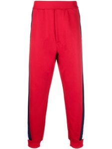 DSQUARED2 pantalon de jogging rayé en coton mélangé - Rouge