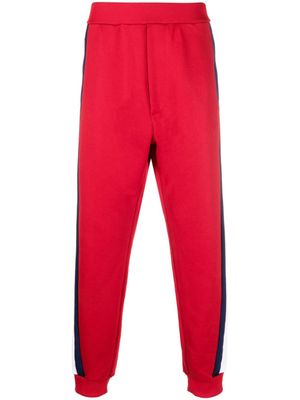 DSQUARED2 pantalon de jogging rayé en coton mélangé - Rouge