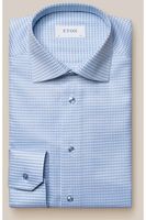 ETON Slim Fit Overhemd lichtblauw, Pied De Poule - thumbnail