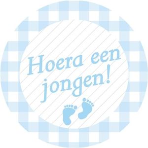 Stickers blauw ''Hoera een jongen''