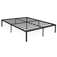 Platformbed met Stevige Metalen Latten Matrasonderlegger met Opbergruimte Onder Het Bed Geen Boxspring Nodig Eenvoudige Montage 160 x 200 cm Zwart