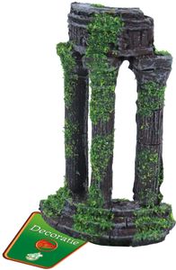 Boon Aquarium Ornament Ruïne met Mos - Polyresin Decor, 10cm, Duurzaam en Veilig Voor Vissen