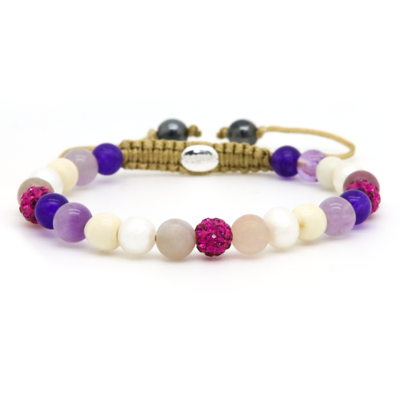 Karma Armband Spiral Julia XS Fuchsia Crystal