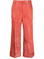 Alberto Biani pantalon court à motif en jacquard - Rouge