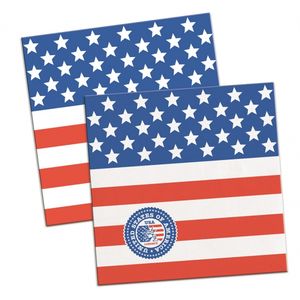 60x Amerikaanse vlag/USA feest servetten 25 x 25 cm verjaardag   -