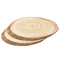 Decoratie boomschijven - 2x - hout - 32 x 22,5 x 3 cm - ovaal