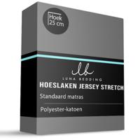 Hoeslaken - Jersey Stretch - Antraciet - 90x200 cm - Zwart - Luna Bedding - Dekbed-Discounter.nl