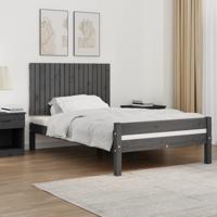 Wandhoofdbord 108x3x60 cm massief grenenhout grijs