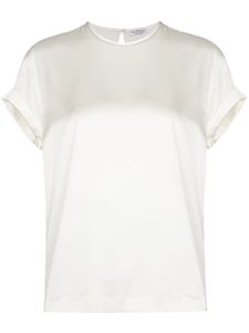 Brunello Cucinelli t-shirt en soie - Blanc