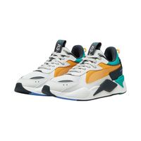 PUMA RS-X Hard Drive Sneakers Lichtgrijs Oranje Turquoise Wit Donkergrijs Blauw