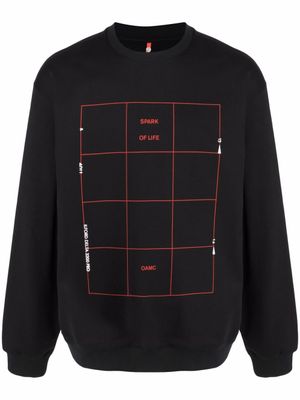 OAMC sweat Grid à col ras du cou - Noir