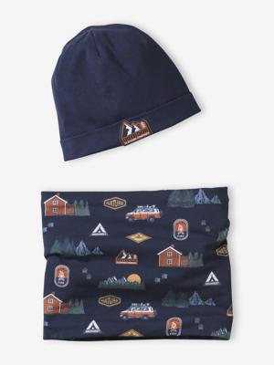 Babyset jongen muts + snood > marineblauw