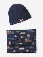Babyset jongen muts + snood > marineblauw