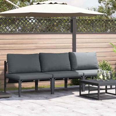 Buitenmeubelsets met kussen met kussen 3 pcs Antraciet