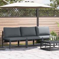 Buitenmeubelsets met kussen met kussen 3 pcs Antraciet