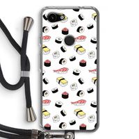 Sushi time: Pixel 3a Transparant Hoesje met koord