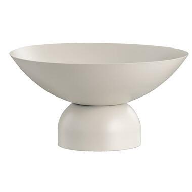 Decoratieschaal op voet - beige - metaal - 16xØ32 cm - Leen Bakker