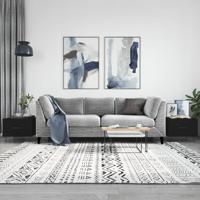 Salontafels 2 st 50x50x40 cm bewerkt hout zwart - thumbnail