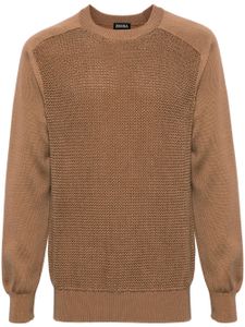 Zegna pull en maille alvéolée - Marron