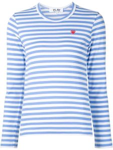 Comme Des Garçons Play t-shirt rayé à logo brodé - Bleu