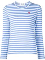 Comme Des Garçons Play t-shirt rayé à logo brodé - Bleu