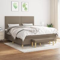 Boxspring met matras stof taupe 180x200 cm