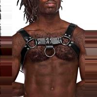 Male Power Ram - Imitatie Leer Harnas - One Size - Zwart - thumbnail