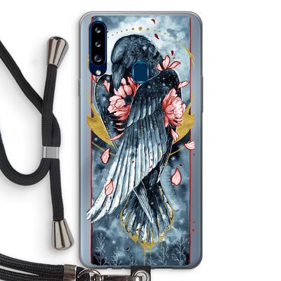 Golden Raven: Samsung Galaxy A20s Transparant Hoesje met koord