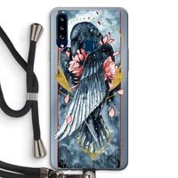 Golden Raven: Samsung Galaxy A20s Transparant Hoesje met koord