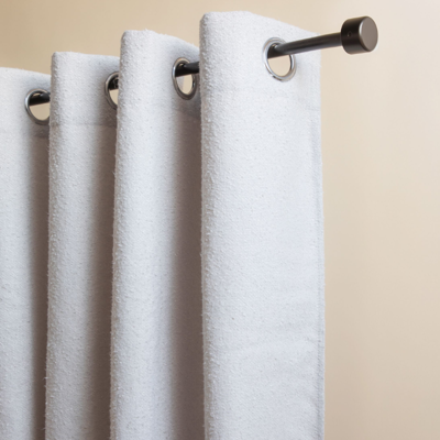 Gordijnen Bouclé - Haken Of Ringen - Lichtgrijs 250x150 Cm - - Dekbed-Discounter.nl