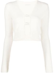 Heron Preston cardigan crop à détail de mousqueton - Blanc