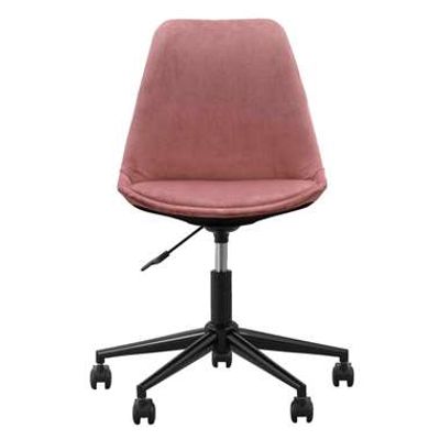 Bureaustoel Senja - velvet - roze - zwart metaal - Leen Bakker