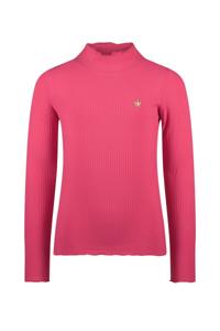 Like Flo Meisjes basic col shirt - Eef - Helder roze