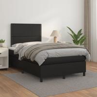 Boxspring met matras kunstleer zwart 120x200 cm