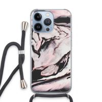 Roze stroom: iPhone 13 Pro Transparant Hoesje met koord
