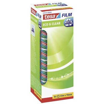tesa 57074-00000-01 tesafilm Eco & Clear Transparant (l x b) 33 m x 19 mm 8 stuk(s)