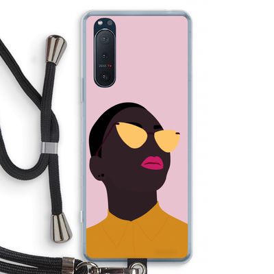 Yellow glasses: Sony Xperia 5 II Transparant Hoesje met koord