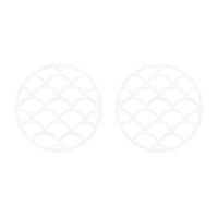 Krumble Siliconen pannenonderzetter rond met schubben patroon - Wit - Set van 2 - thumbnail