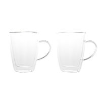 Set van 2x dubbelwandige koffie/thee glazen 250 ml - transparant - thumbnail
