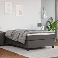 Boxspring met matras kunstleer grijs 120x200 cm
