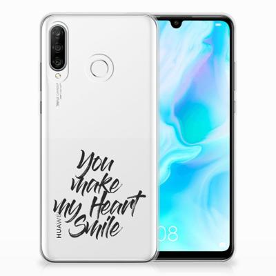 Huawei P30 Lite | Siliconen hoesje | met naam Heart Smile