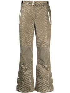 Yves Salomon pantalon évasé à motif monogrammé - Vert