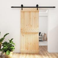 Schuifdeur met beslag 85x210 cm massief grenenhout