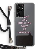 Christian Grey: Samsung Galaxy S21 Ultra Transparant Hoesje met koord