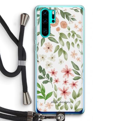 Botanical sweet flower heaven: Huawei P30 Pro Transparant Hoesje met koord