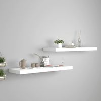 Wandschappen zwevend 2 st 80x23,5x3,8 cm MDF wit