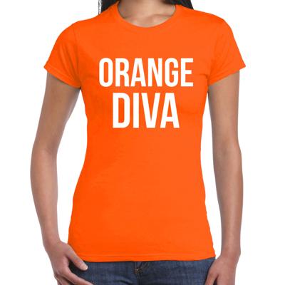 Koningsdag oranje t-shirt - orange diva - dames - Kingsday outfit / kleding - korte mouwen