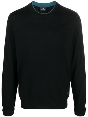 PS Paul Smith pull en laine mérinos à logo brodé - Noir