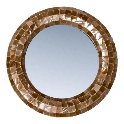 Chelsae Bronzen poly ronde schelpspiegel klein
