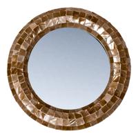 Chelsae Bronzen poly ronde schelpspiegel klein